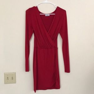Tobi long sleeve red wrap dress NWOT